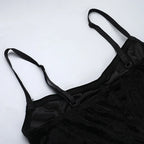 Velvet Gothic Gown With High Split Hem And Straps