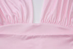 Women Halter Neck Backless Elastic V Neck Crop Top