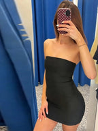 Knit Strapless Backless Mini Dress