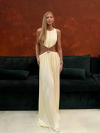 Waistless Chic Sequined Ankle Length Dress