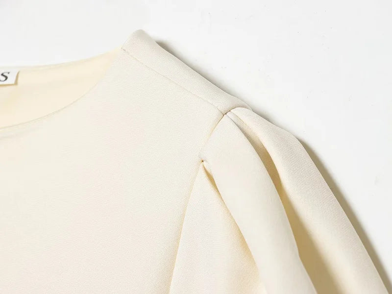 Pleated Mini Dress For Women Elegant Short Sleeve
