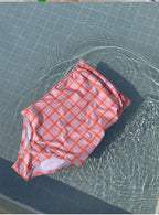 Plaid Push Up Backless One Piece Swimsuit