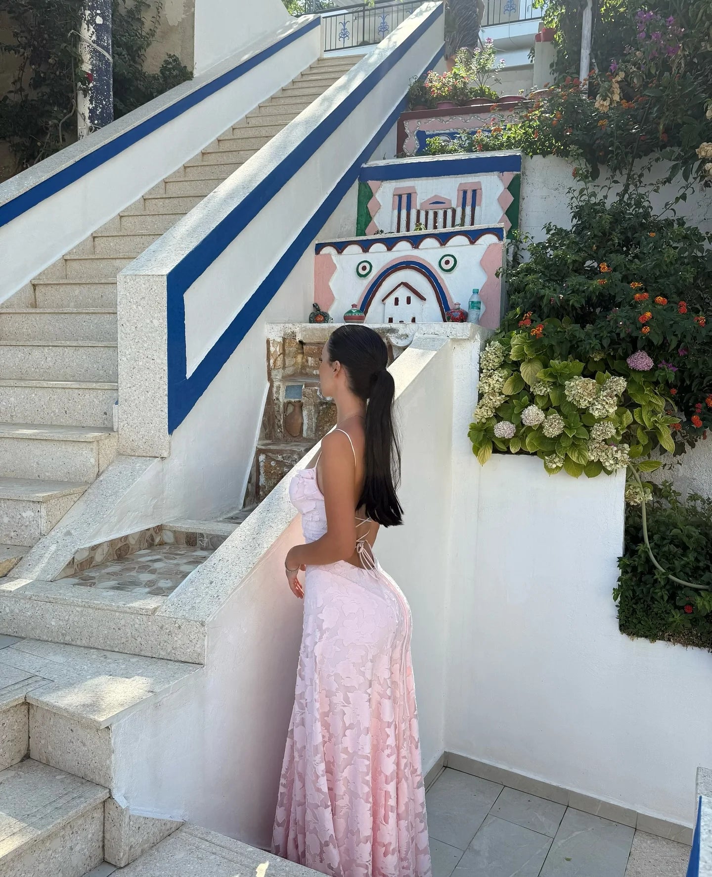 Romantic Floral Jacquard Maxi Dress With Spaghetti Straps Ruched