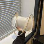 Retro Solid PU Leather Shoulder Bag For Women Chic Casual Hobo