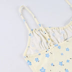 Sexy Mini Print Spaghetti Strap Backless Nightgown