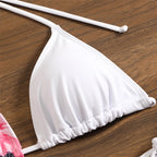 Flowers Printed With Skirt Halter Bikini Three-pieces Bikini set