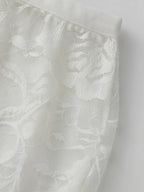 Lace Capri Pants For Women With Elastic Waist Cropped See Through Design