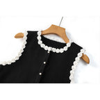 Black And White Skirt Set For Women With Elegant Contrast Design