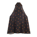 Polka Dot Off Shoulder Tank Top With Lace Up Bow Backless Sleeveless
