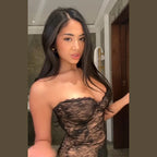 Floral Lace Strapless Corset Transparent Bustier Top