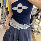 Dreamy Patchwork Camisole With Skew Collar