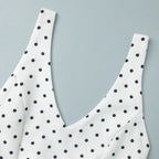 Dot Print Halter Top Set With Wide Leg Pants