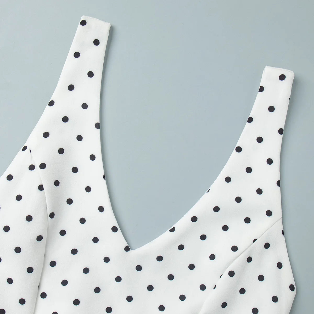 Dot Print Halter Top Set With Wide Leg Pants