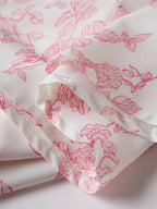 Blush Pink Floral Dress With Thin Straps And Flared Waist