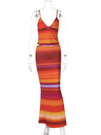Crop Top And Maxi Skirt Set