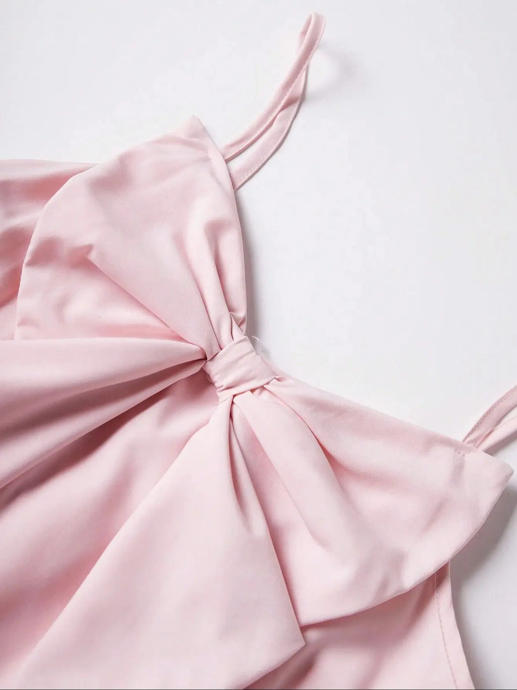Chic Cinched-Waist Three-Layer Ruffle Bow Suspender Dress
