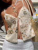 White Sequined Camisole Tank Top Slimming Sparkle Glam