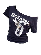 Off Shoulder Sport Top For Women Vintage Inspired Crop