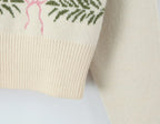 Women Sweater Cardigan Lovely Short Embroidered Sweaters O Neck Knitted Jumpers