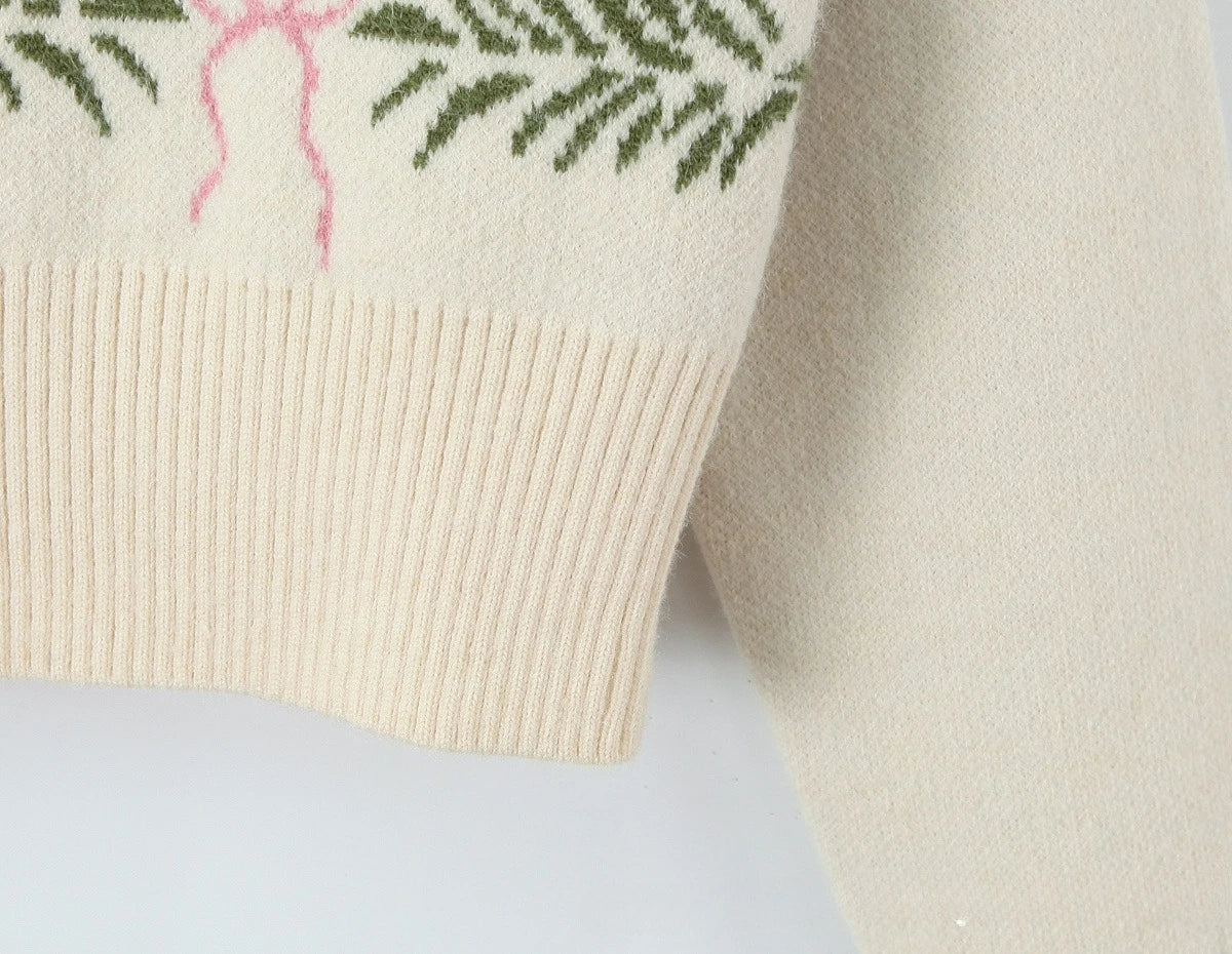 Women Sweater Cardigan Lovely Short Embroidered Sweaters O Neck Knitted Jumpers