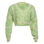 V Neck Cardigan With Button Front Cozy Knit Jumper