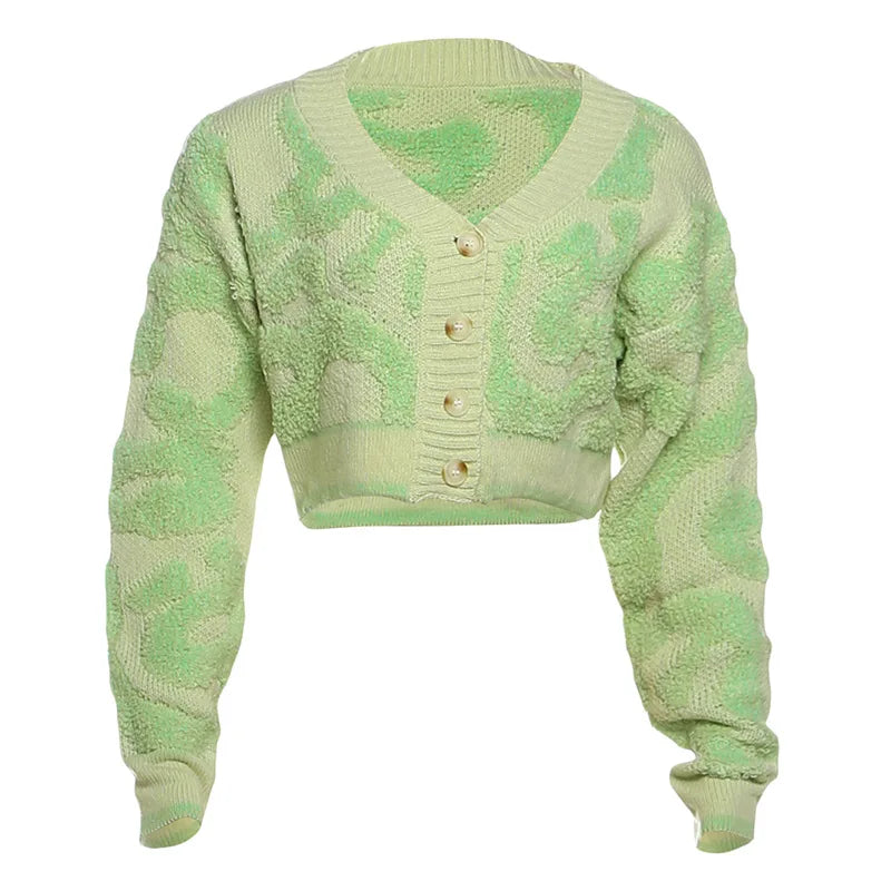 V Neck Cardigan With Button Front Cozy Knit Jumper