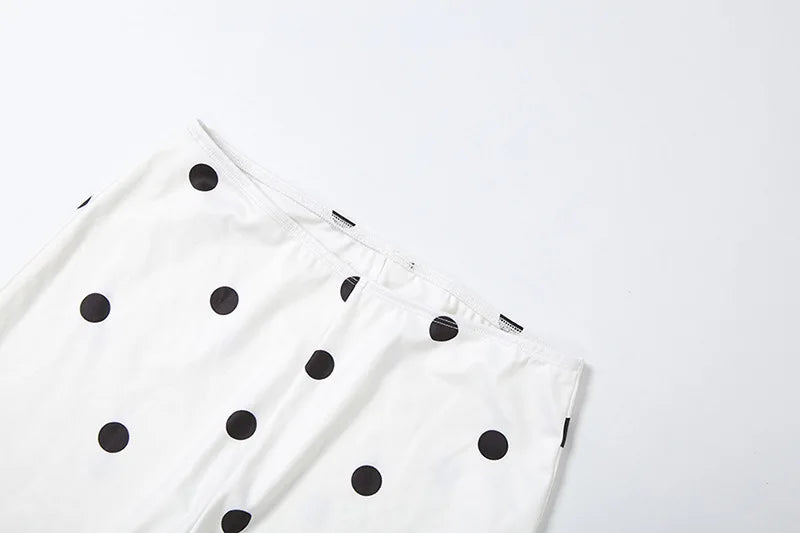Polka Dot Set With Crop Cami Top And Slim Capri Trousers