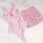 Mini Skirt Push Up Bikini High Cut Monokini Beachwear