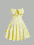 Fashion Floral Sleeveless Thin Strap Camisole Dress