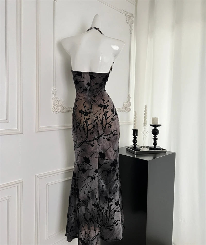 Black Gothic Lace Evening Dress With Off Shoulder Silhouette Vintage Inspired Elegant Gown
