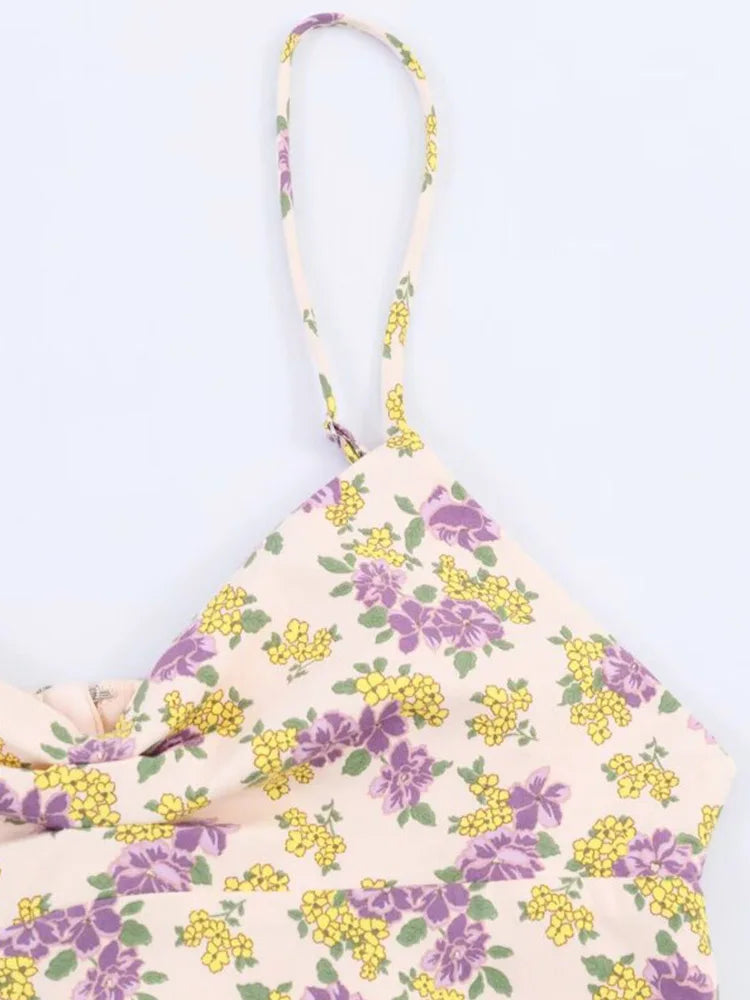 Vintage Print Strap Dress