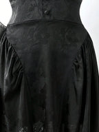 Plus Size French Jacquard Dress With V Neck And Lace Back Cutout