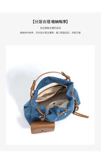 Denim Day Bag With Minimalist Crossbody