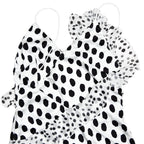 Backless Dot Print Floral Maxi With Spaghetti Straps