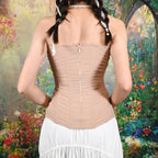 Corsets Women Sexy Sleeveless Breathable Mesh Zip Overbust Bustier Bodice