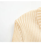 Apricot Knit Tee With Vintage Nineties Aesthetic Long Sleeve Striped Top For Cozy Layering