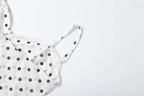 Polka Dot Sling Dress With Backless V Neck Sleek Sheath