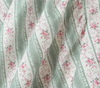 Green French Style Floral Sexy Mini Bohemian Women V-neck Striped Ruffles Dress