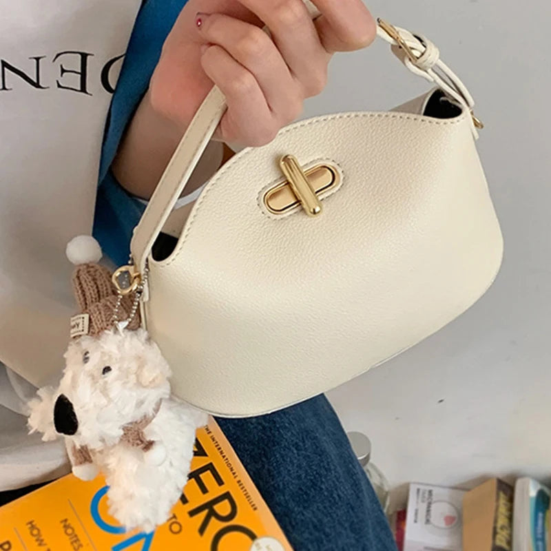 Soft Leather Bucket With Gold Button Tassel Luxe Everyday Shoulder Satchel For Women