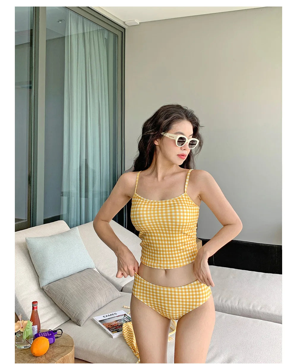 Girly Cute Style High-Waist Bikini Set