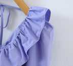 Soft Ruffle Blouse With Long Sleeves
