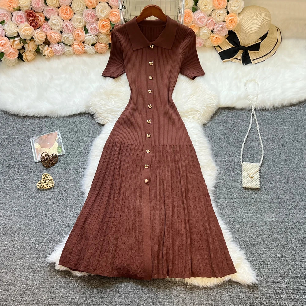 Patchwork Knitted Maxi Dress
