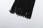 Velvet Halter Turtleneck Backless Mini Dress With Ruched Patchwork Tassel Hem