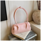 Underarm Bag Solid Color PU Shoulder Handbag