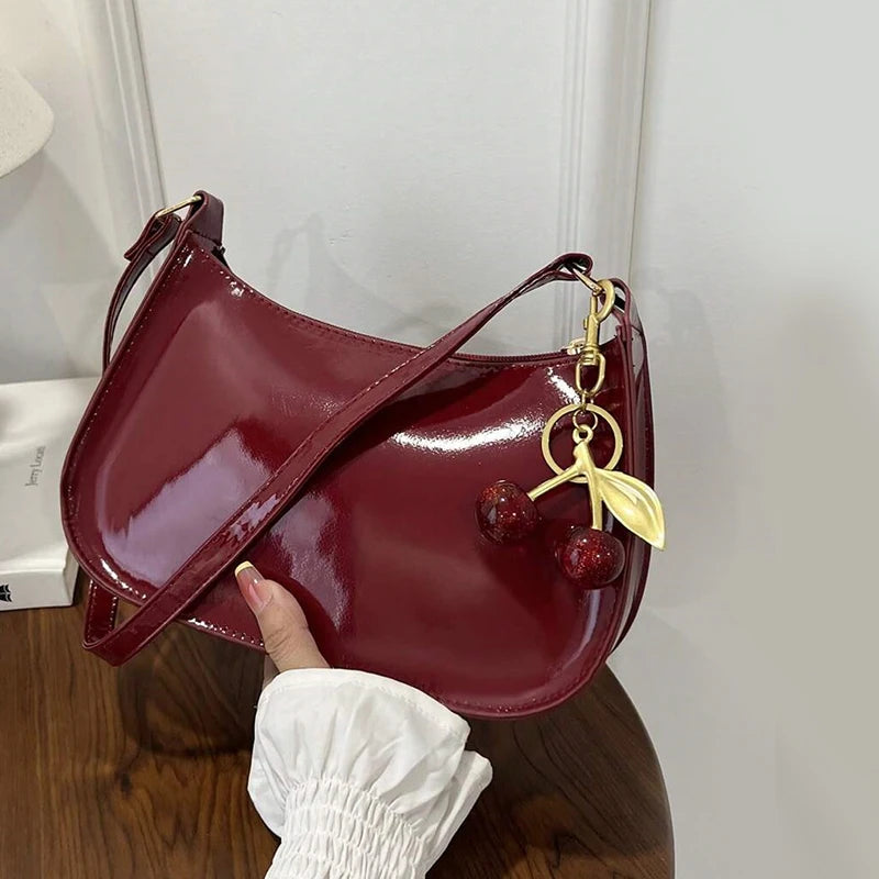 Retro Solid PU Leather Shoulder Bag For Women Chic Casual Hobo