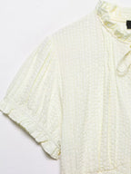 Elegant Chest Cutout Top With Elastic Waist