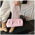 Underarm Bag Solid Color PU Shoulder Handbag