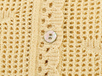 Women Knitted Fashion Short Sleeved Cardigan Top Single Breasted