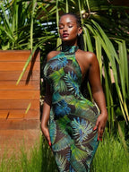 Backless Halter Off Shoulder Playsuit With Skinny Stretch Wrap Romper