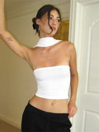 Strapless Cropped With Slim Fit Tube Halter Top